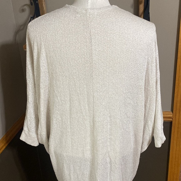 Pink Rose cream oversized open front short sleeve cardigan size XL - Picture 4 of 9